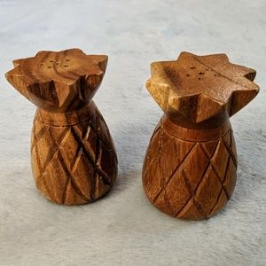 Wooden Pineapple Salt and Pepper Shakers